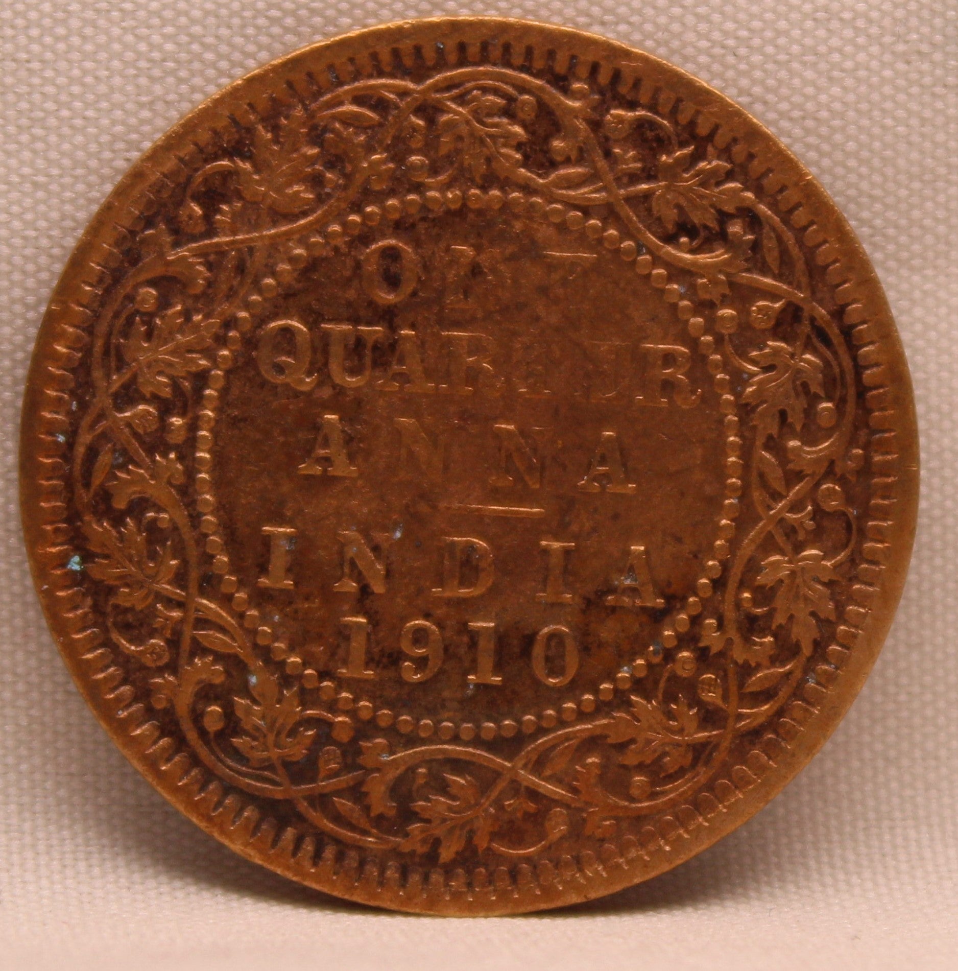 Quarter Anna 1910 Edward VII Bronze coins
