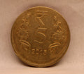 5 Rupees  Shift Error Nickel Brass Coin  Calcutta 2015