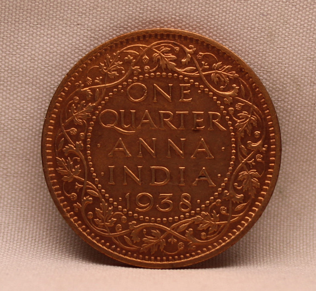 Quarter Anna 1938 George VI Copper coins