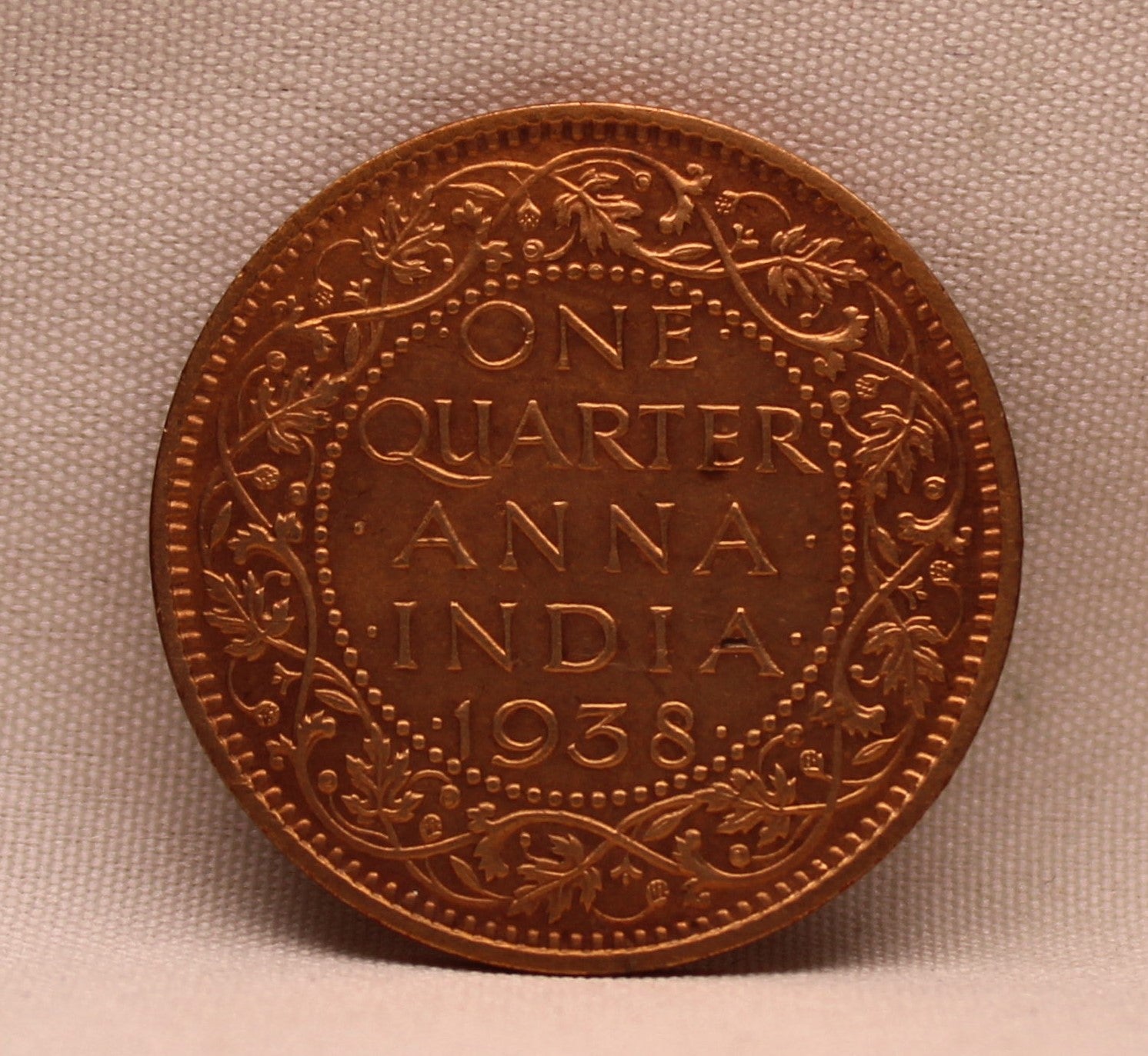 Quarter Anna 1938 George VI Copper coins