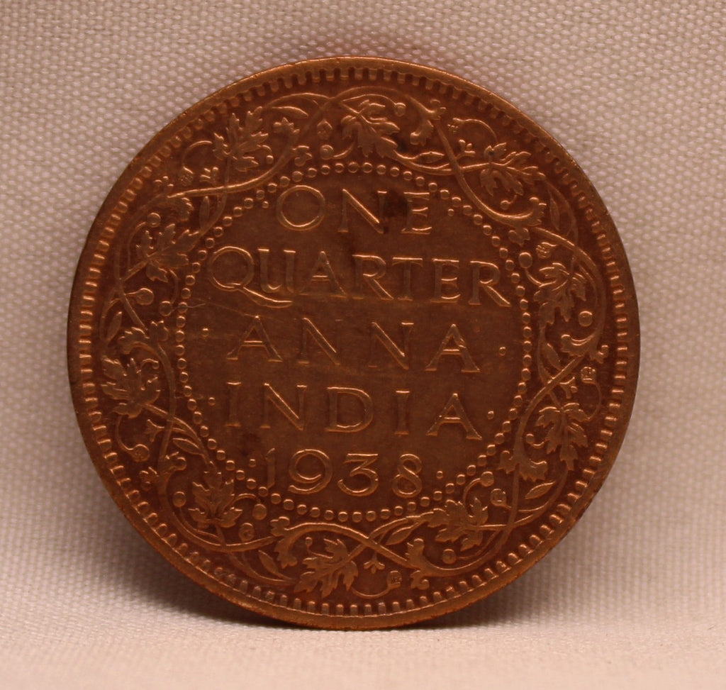 Quarter Anna 1938 George VI Copper coins
