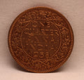Quarter Anna 1938 George VI Copper coins