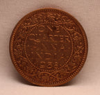 Quarter Anna 1938 George VI Copper coins
