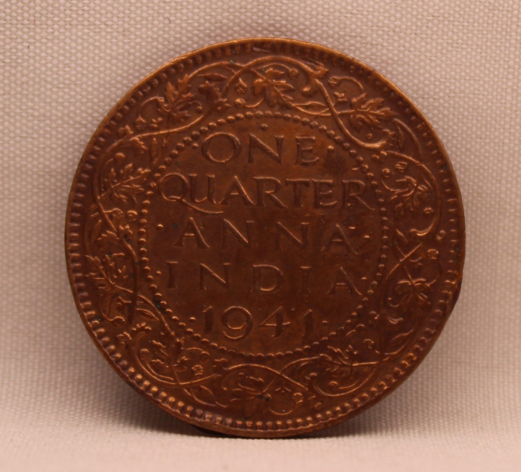 Quarter Anna 1941 George VI Copper coins