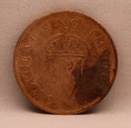 Quarter Anna 1941 George VI Copper coins