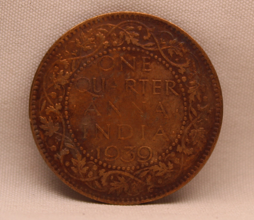 Quarter Anna 1939 George VI Copper coins
