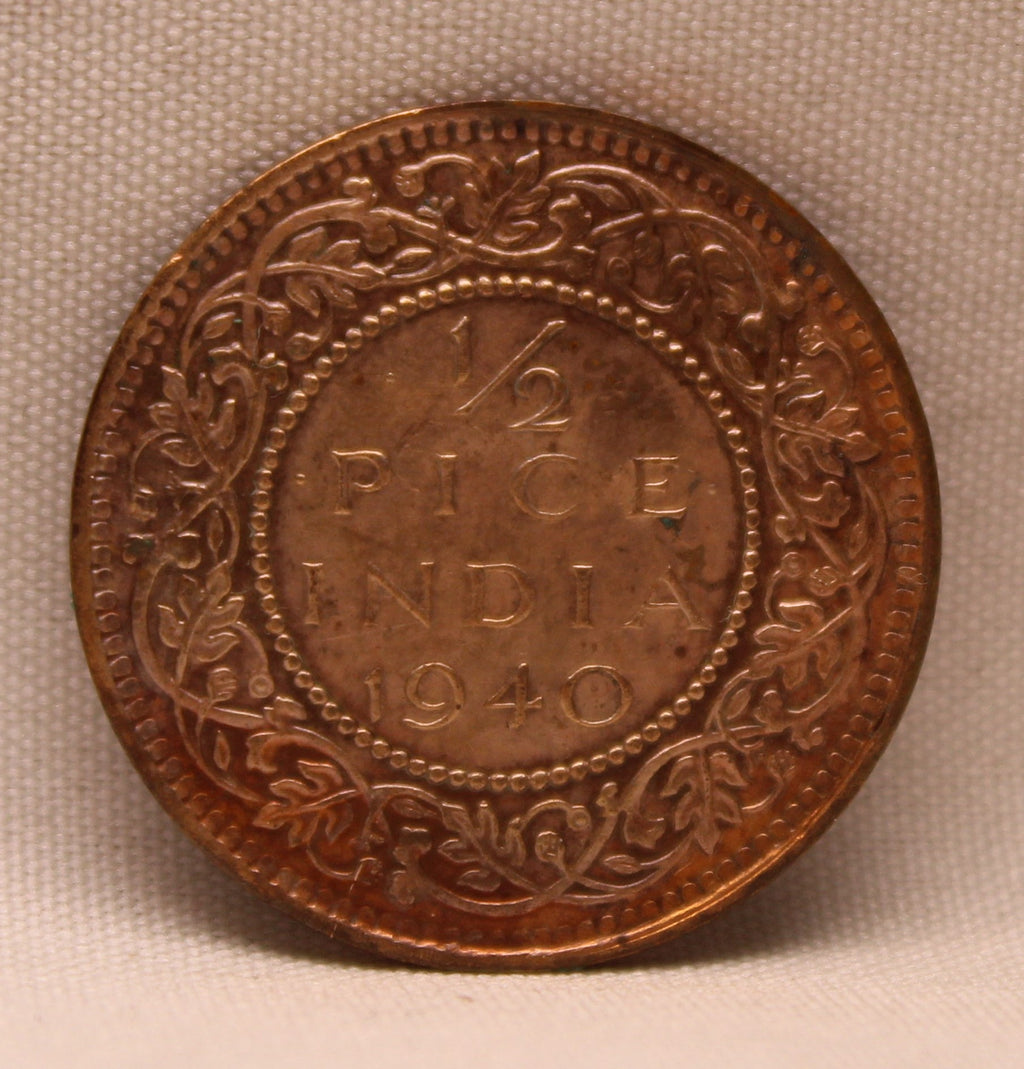 Half Pice 1940 George VI Bronze coins