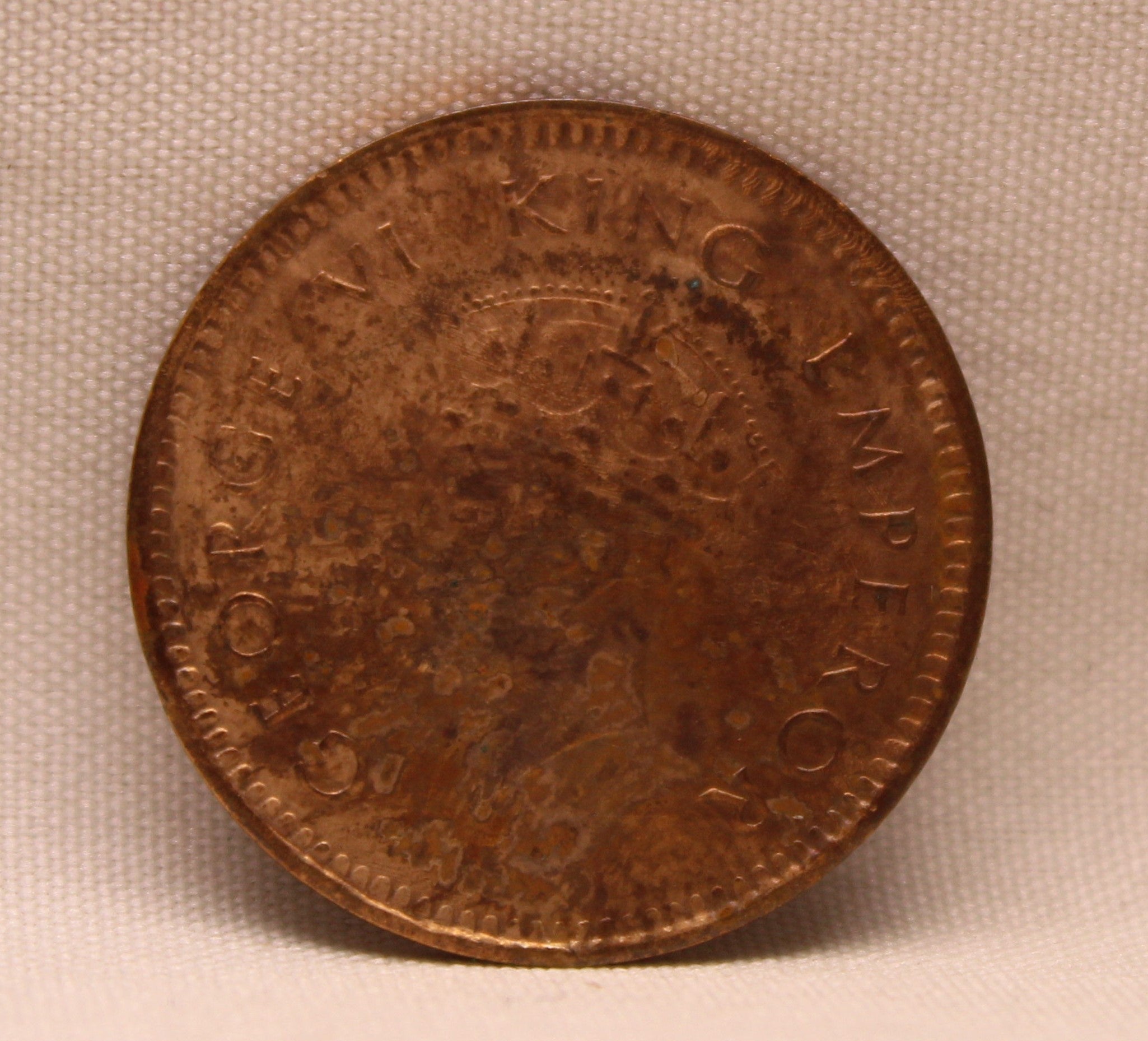 Half Pice 1940 George VI Bronze coins