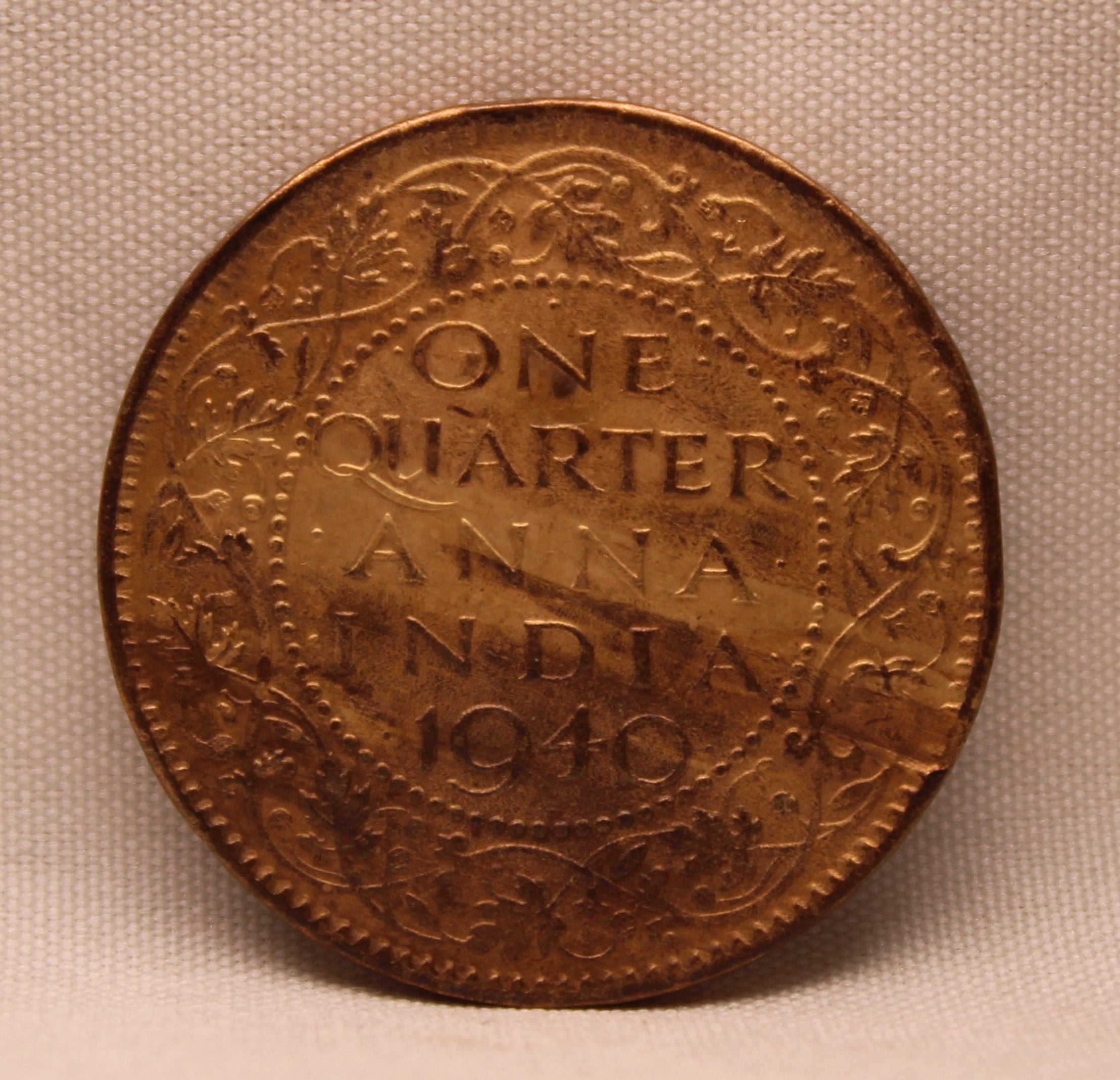 Quarter Anna 1940 George VI Copper coins