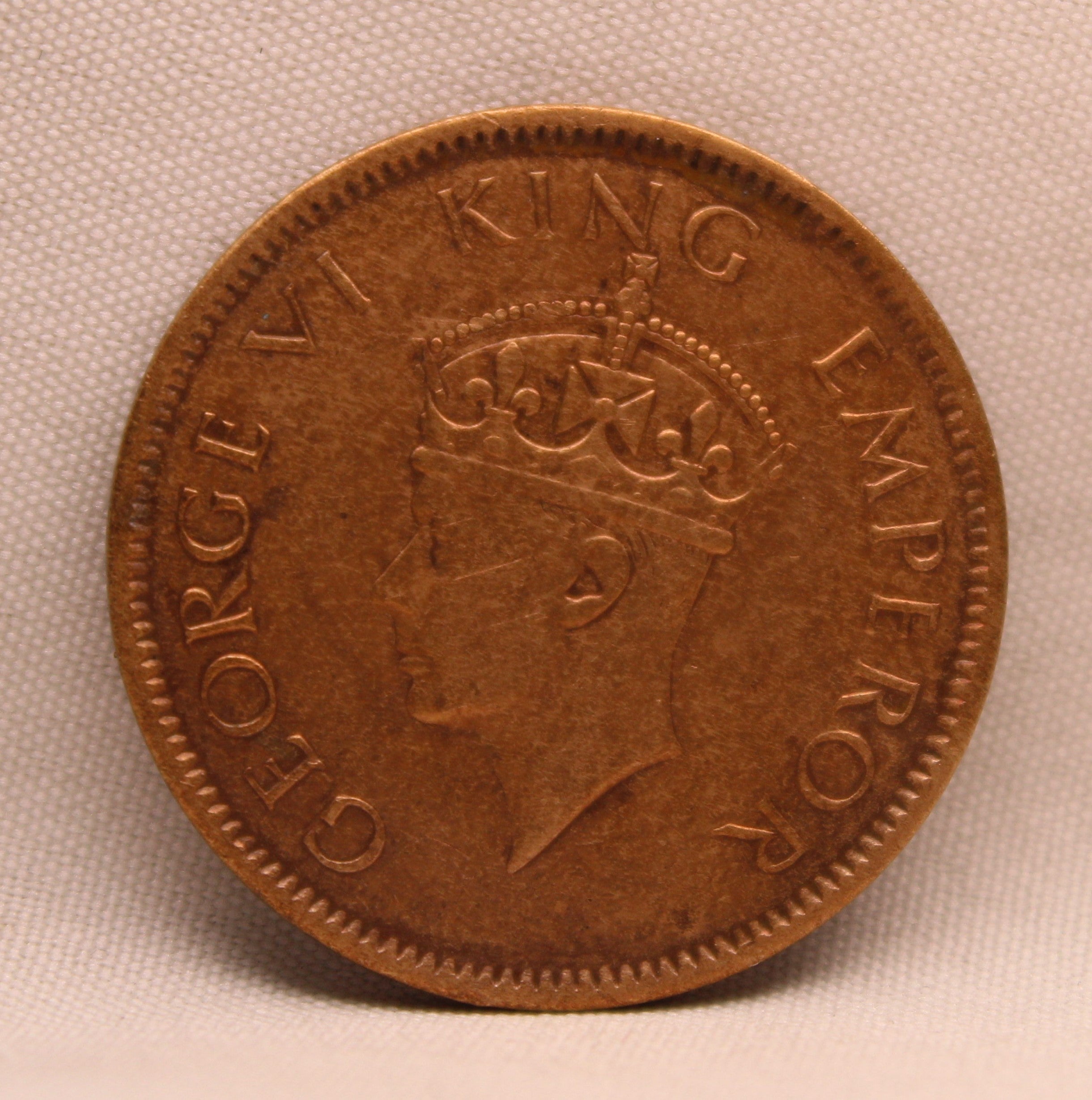 Quarter Anna 1940 George VI Copper coins