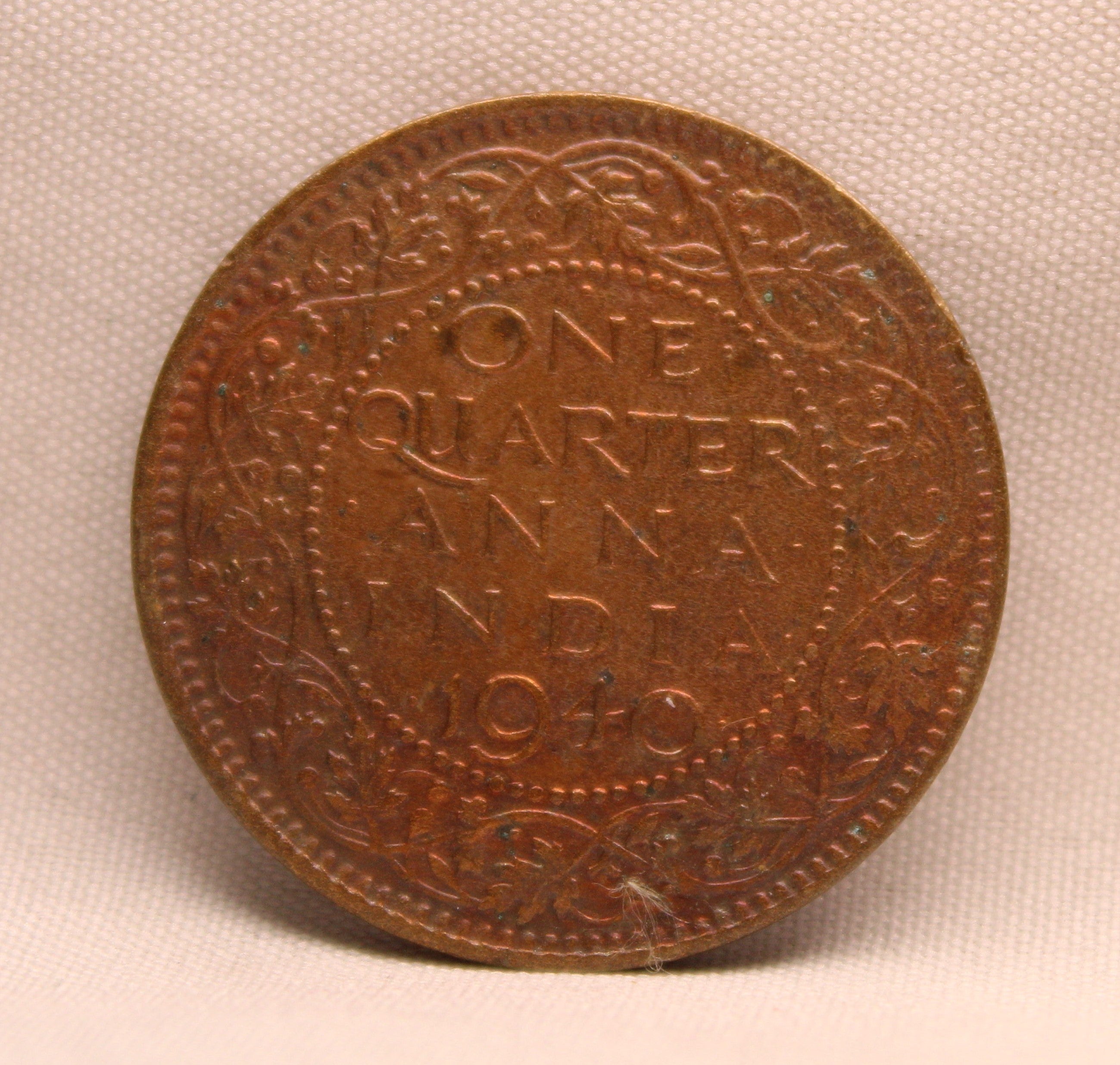 Quarter Anna 1940 George VI Copper coins