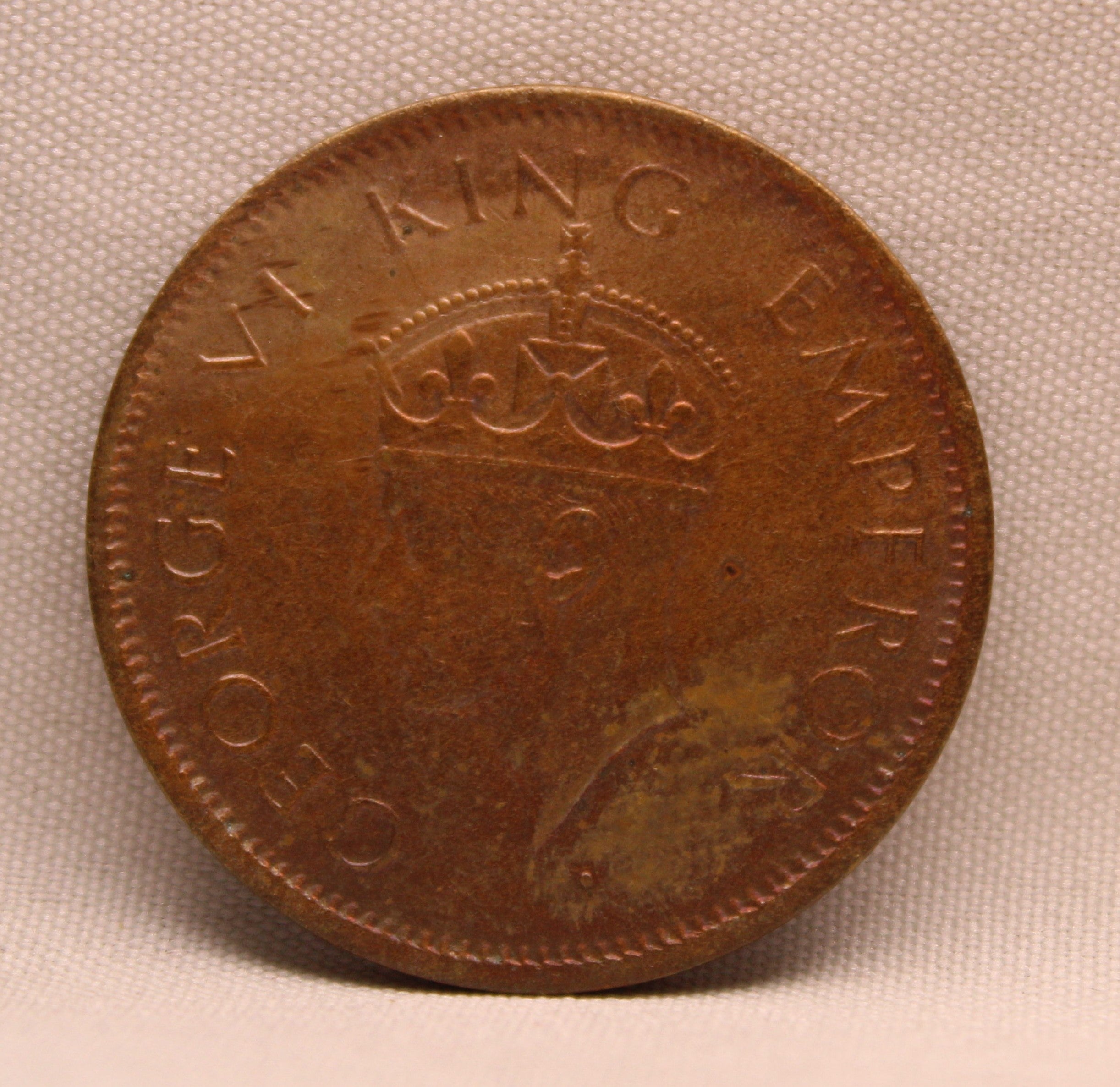 Quarter Anna 1940 George VI Copper coins