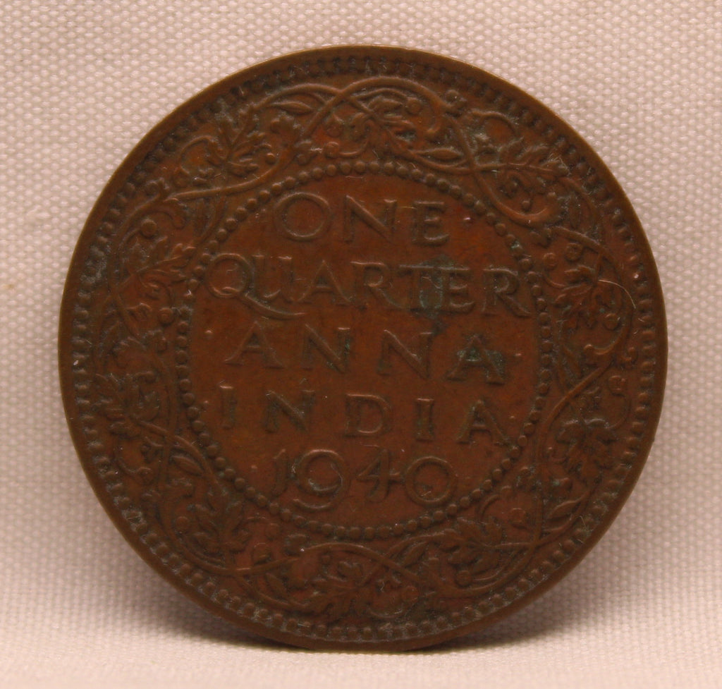 Quarter Anna 1940 George VI Copper coins