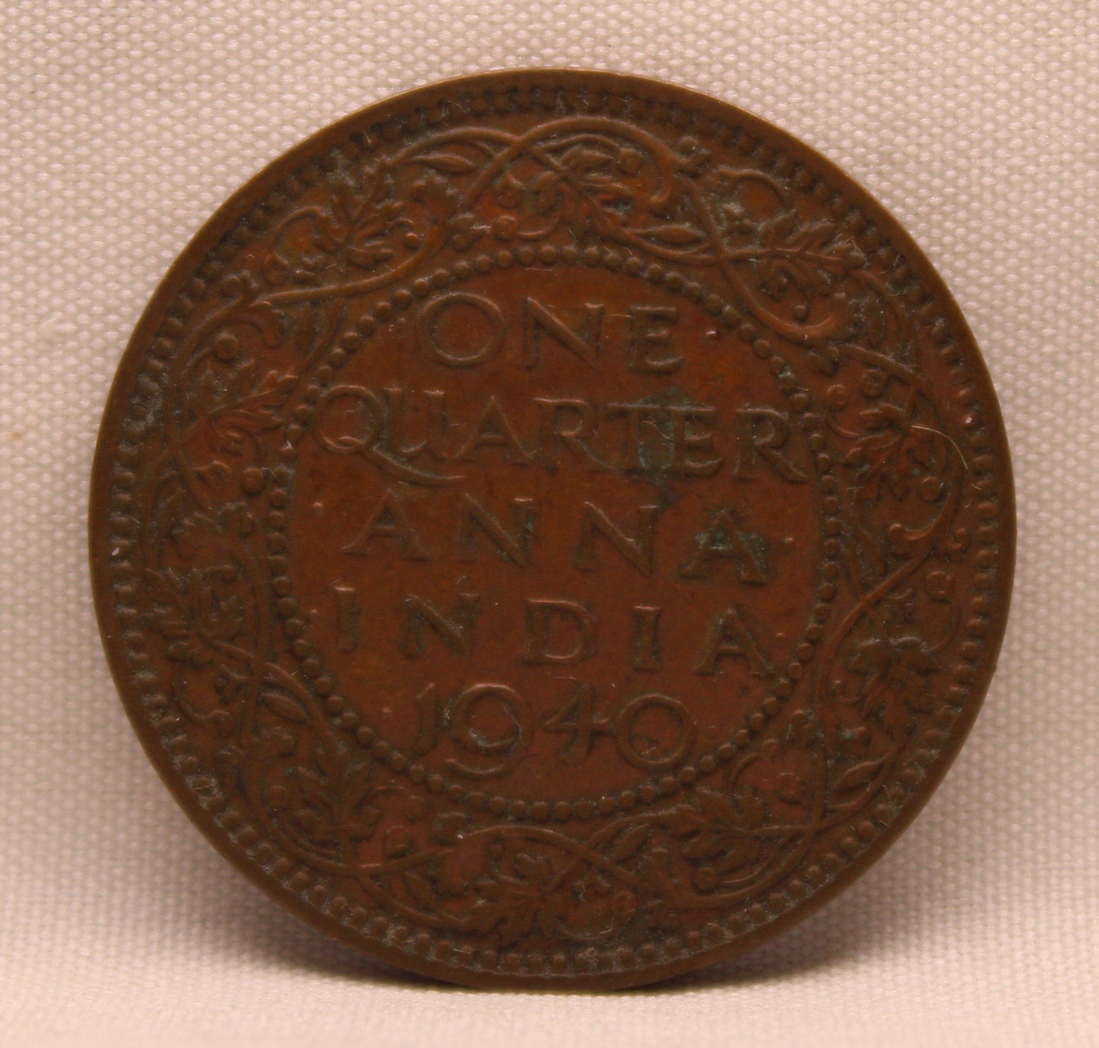 Quarter Anna 1940 George VI Copper coins