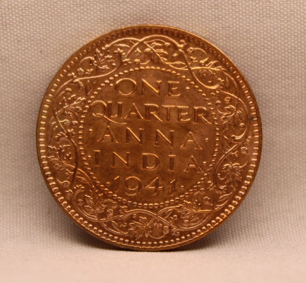 Quarter Anna 1941 George VI Copper coins