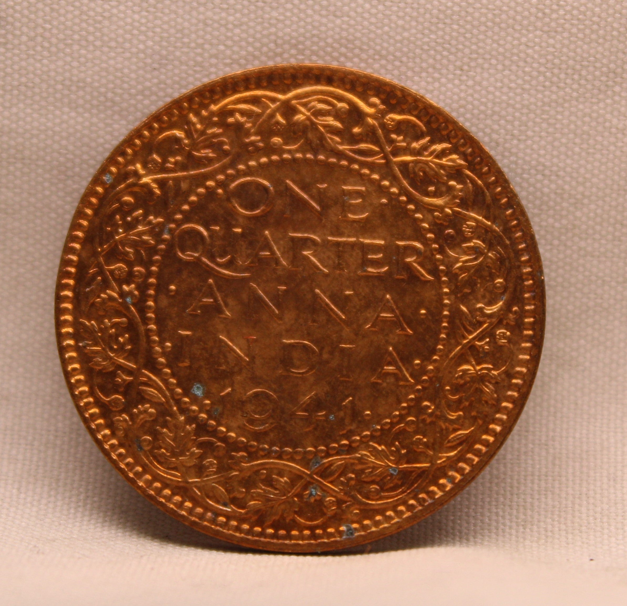 Quarter Anna 1941 George VI Copper coins