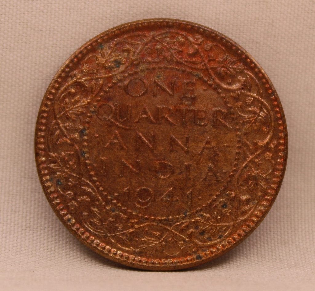 Quarter Anna 1941 George VI Copper coins