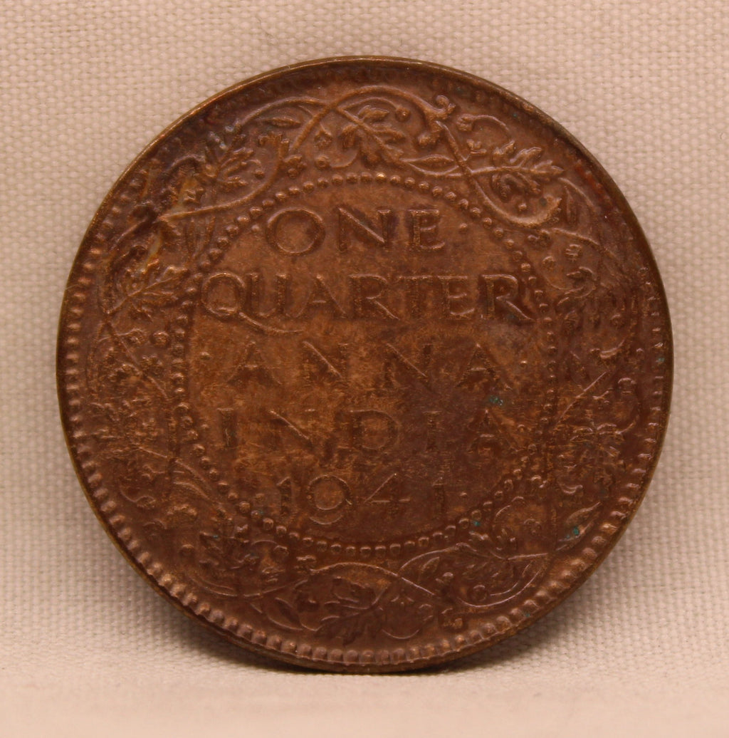 Quarter Anna 1941 George VI Copper coins