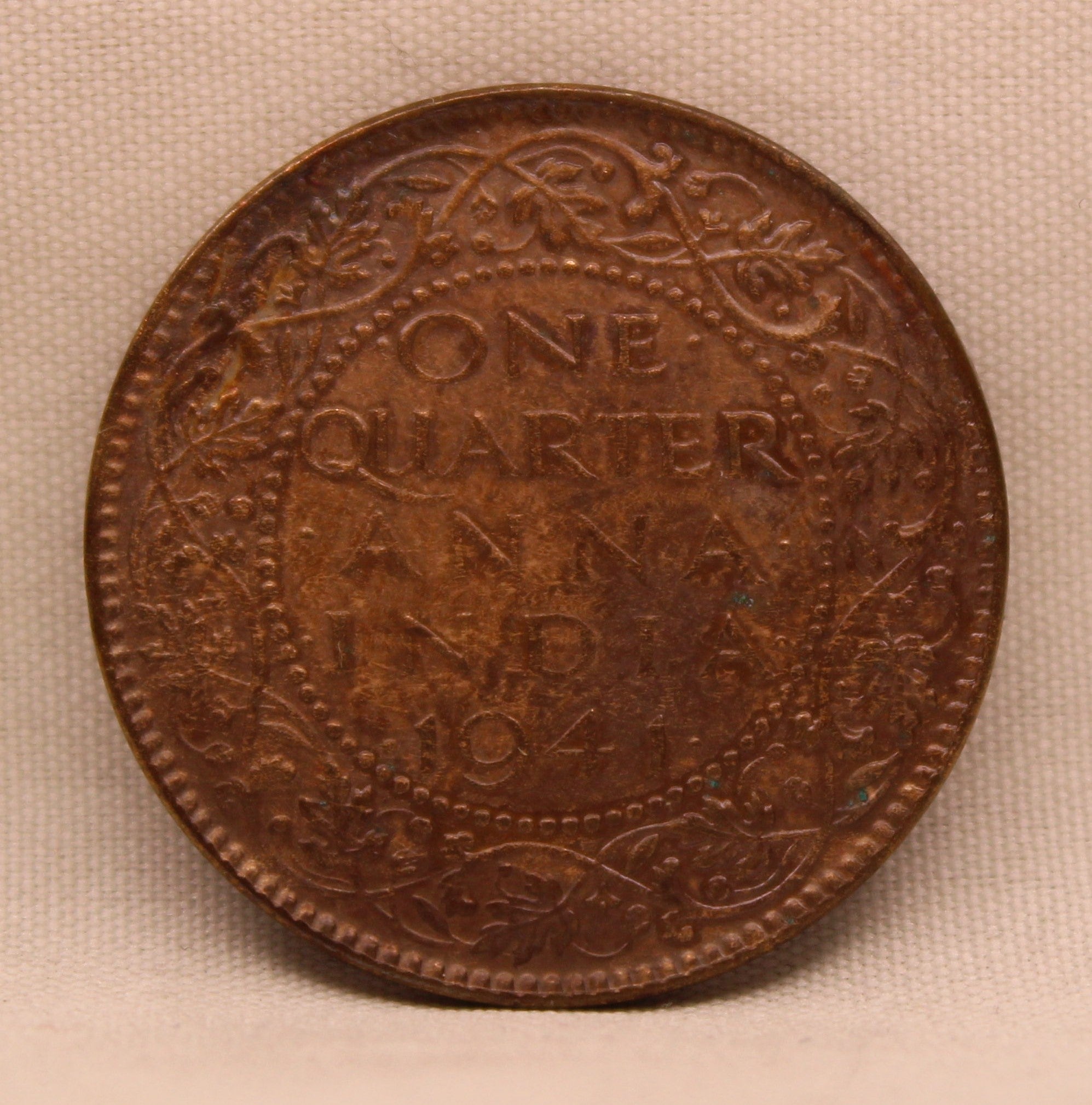 Quarter Anna 1941 George VI Copper coins