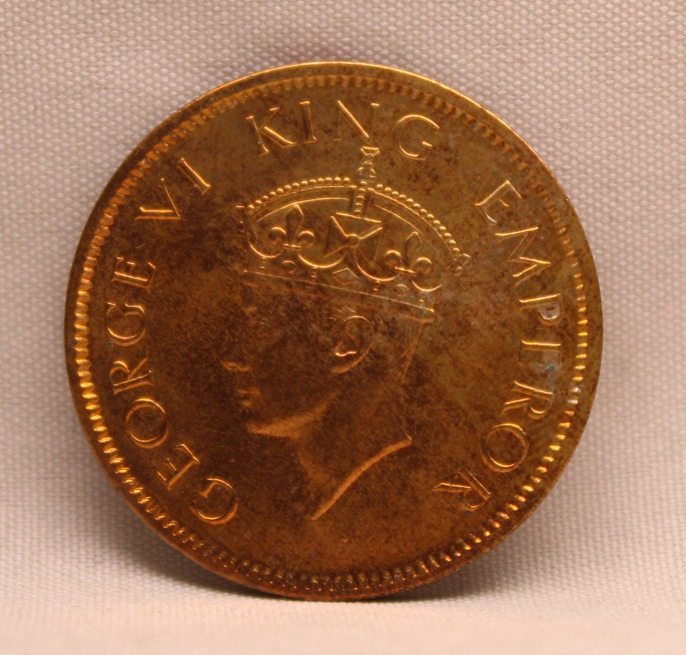 Quarter Anna 1942 George VI Copper coins