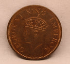 Quarter Anna 1942 George VI Copper coins