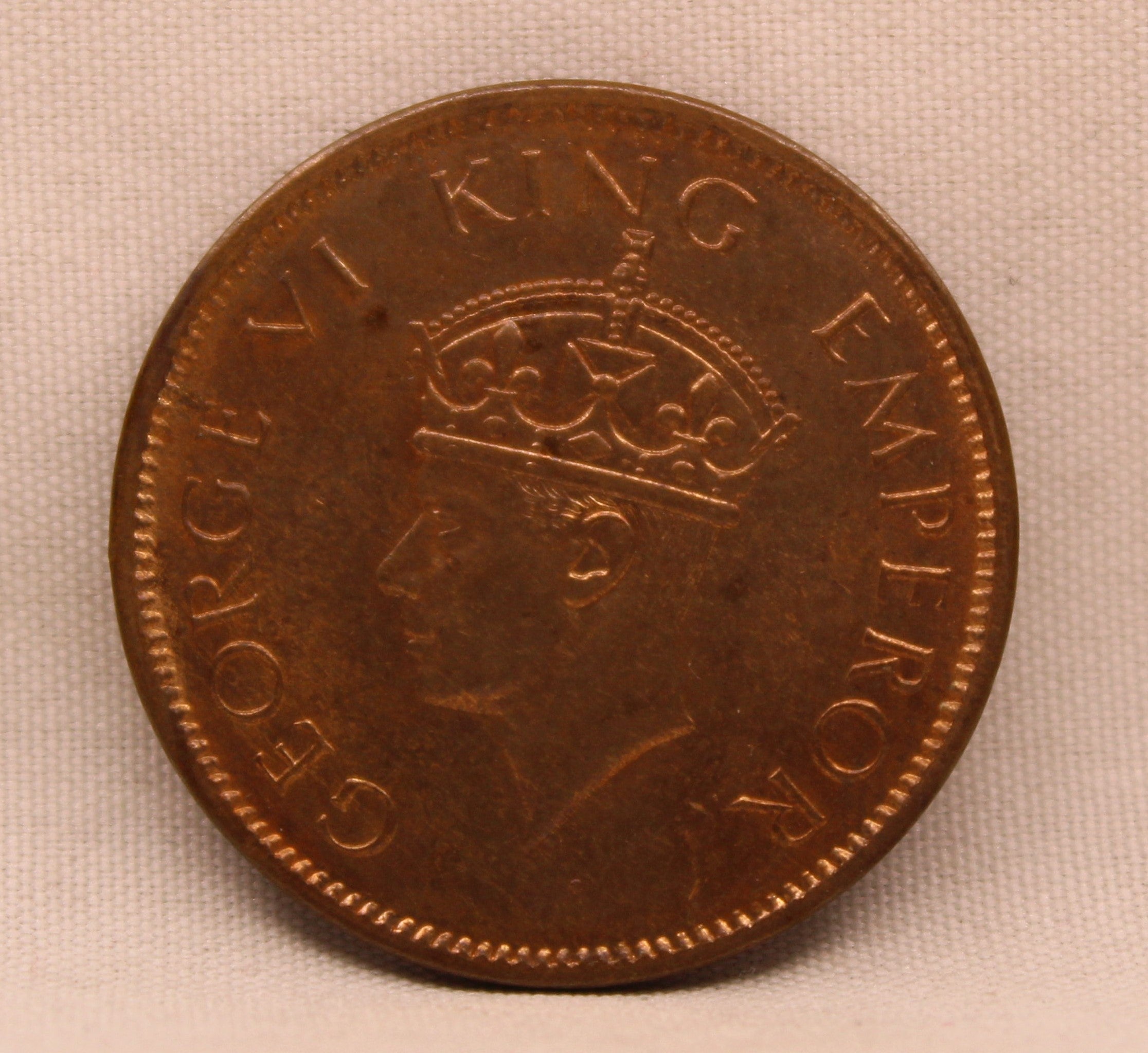 Quarter Anna 1942 George VI Copper coins