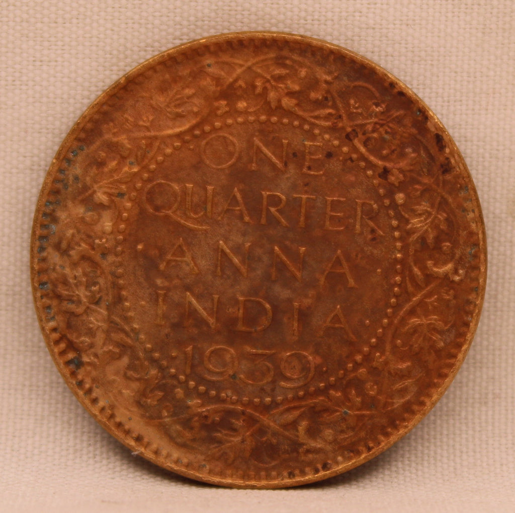 Quarter Anna 1939 George VI coins