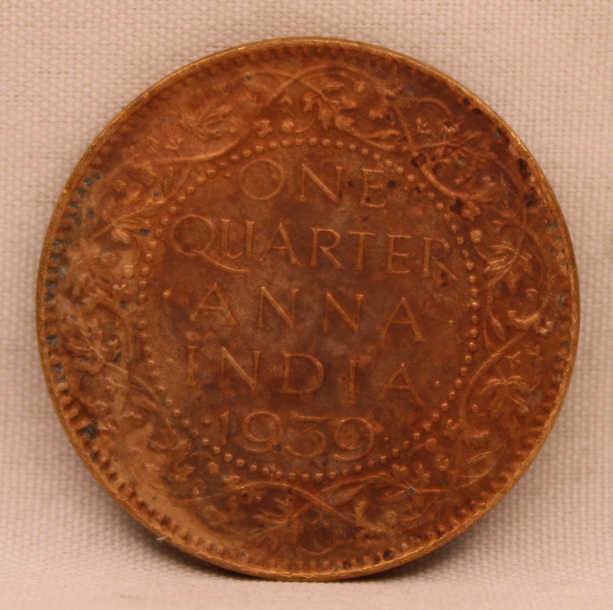Quarter Anna 1939 George VI coins