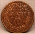 Quarter Anna 1908 Edward VII Bronze Coins