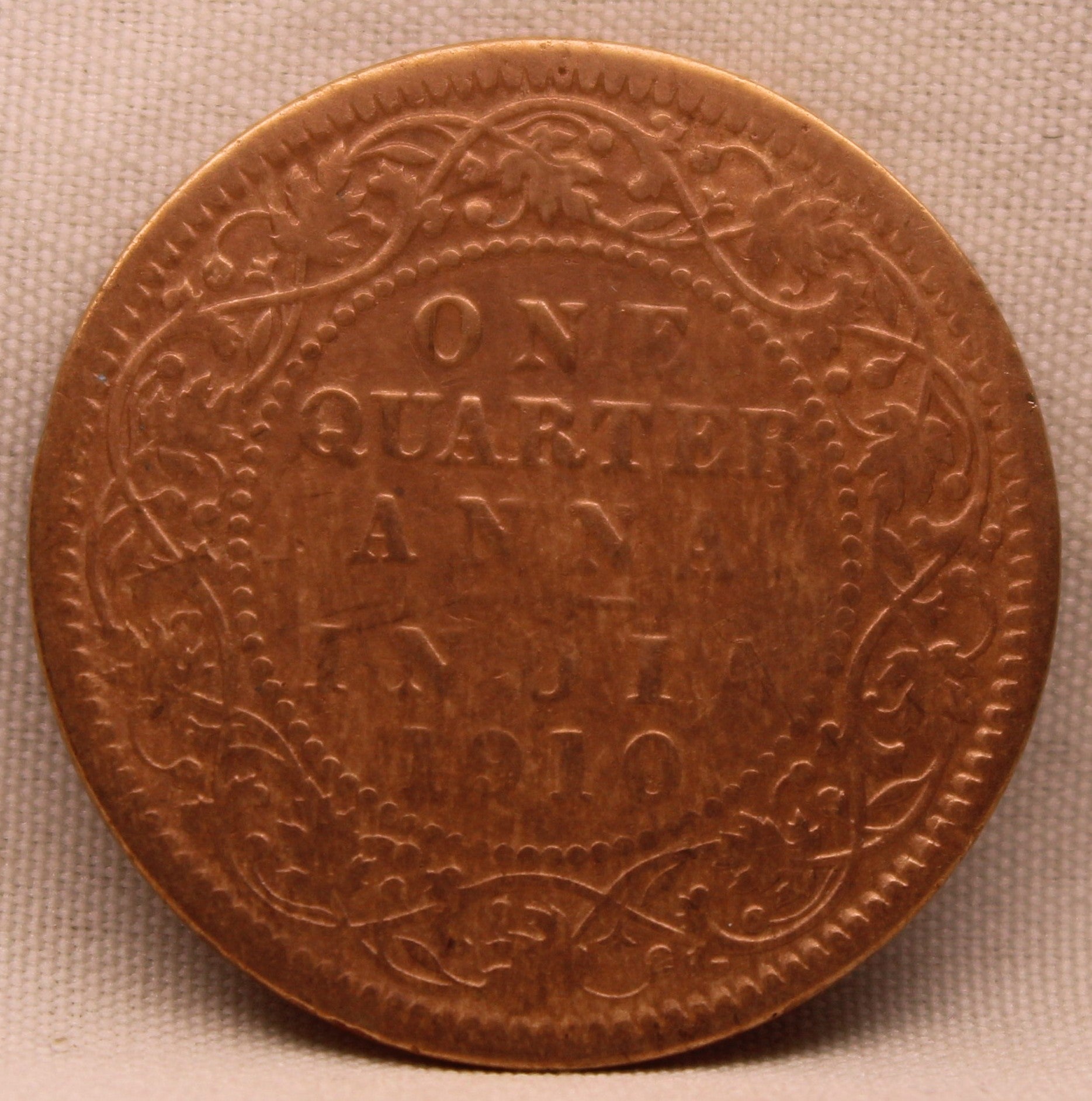 Quarter Anna 1910 Edward VII Bronze Coins