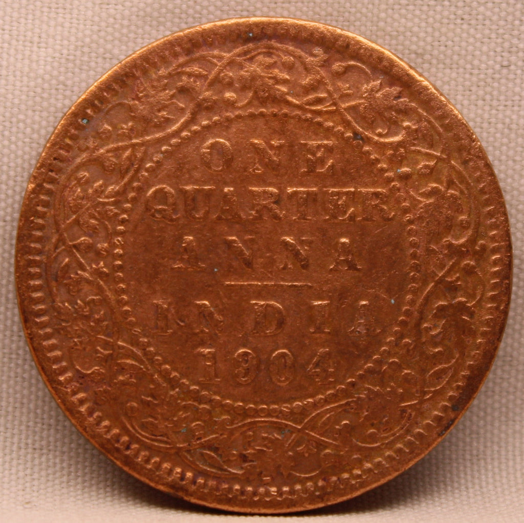 Quarter Anna 1904 Edward VII Copper Coins