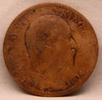 Quarter Anna 1908 Edward VII Bronze Coins