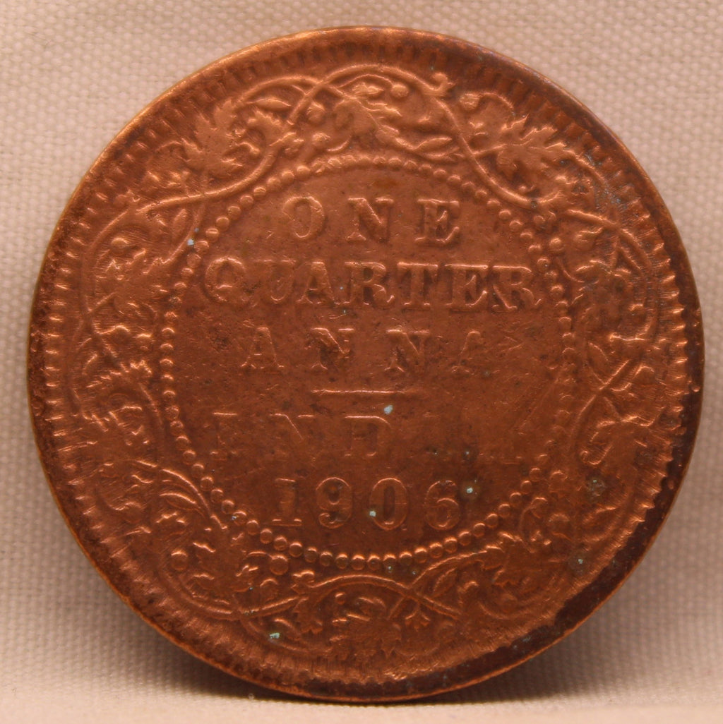 Quarter Anna 1906 Edward VII Bronze Coins