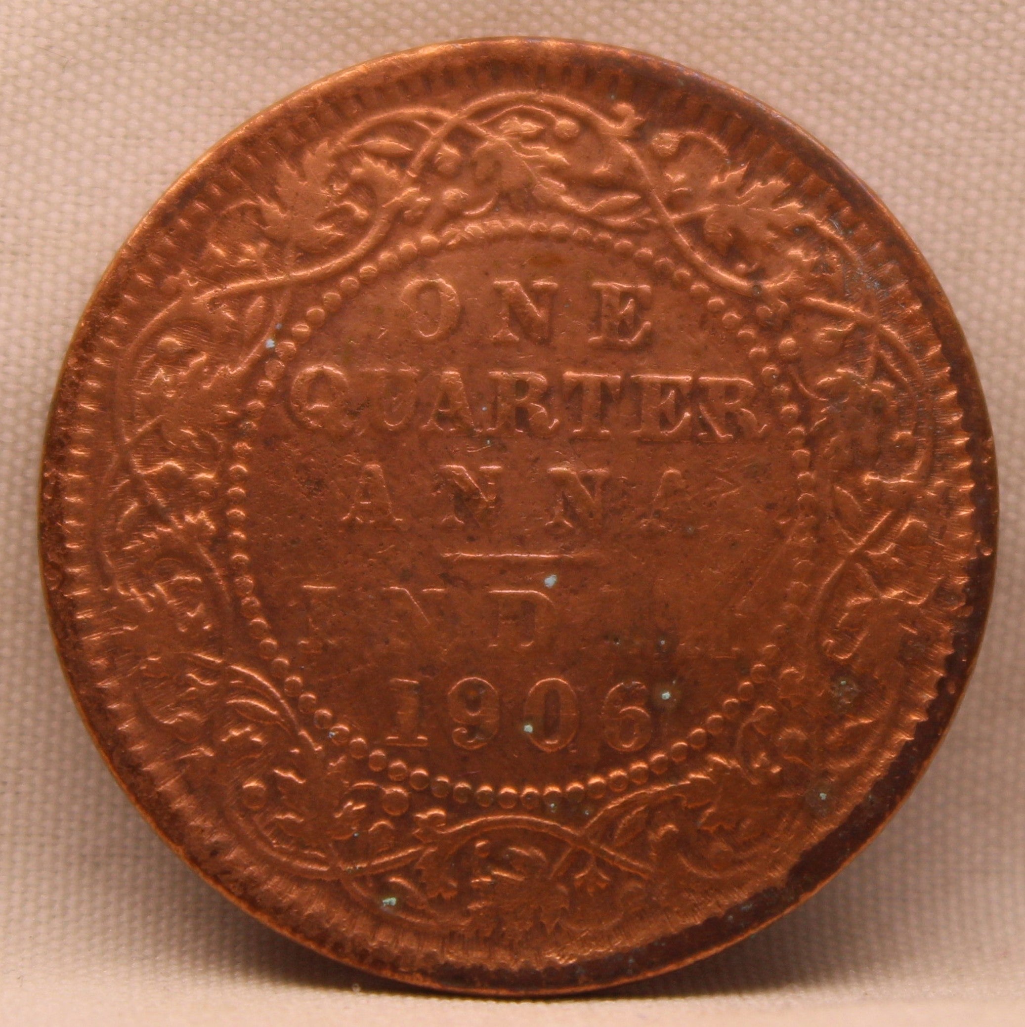 Quarter Anna 1906 Edward VII Bronze Coins