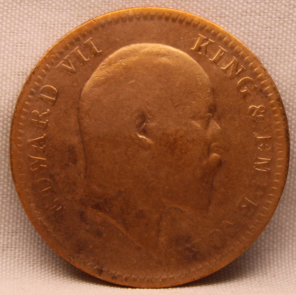 Quarter Anna 1907 Edward VII Copper Coins