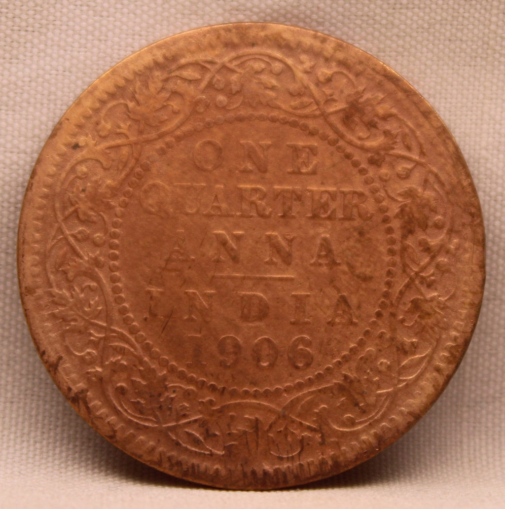 Quarter Anna 1906 Edward VII Bronze Coins