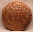 Quarter Anna 1907 Edward VII Bronze Coins