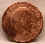 Quarter Anna 1907 Edward VII Bronze Coins