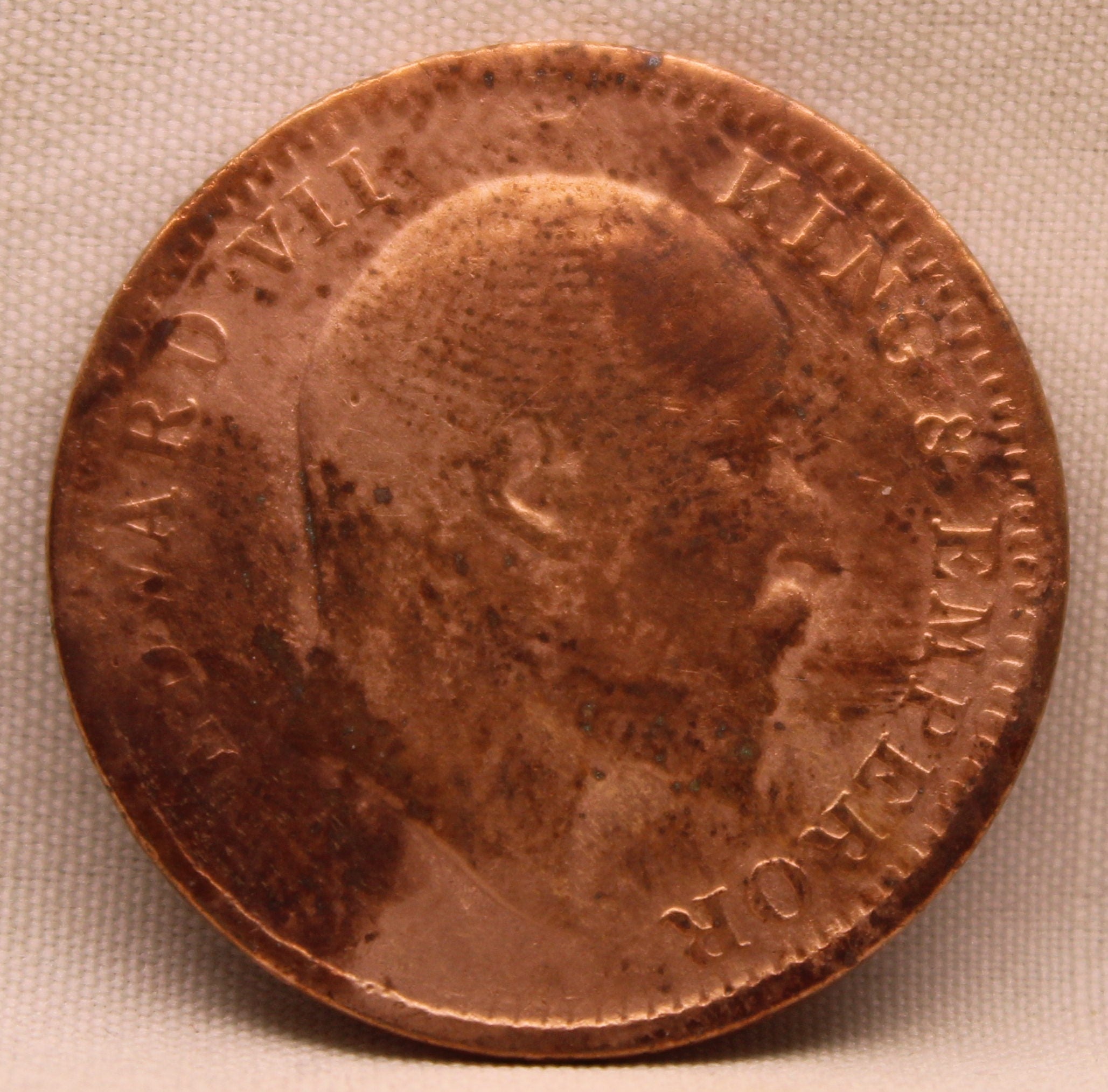 Quarter Anna 1907 Edward VII Bronze Coins