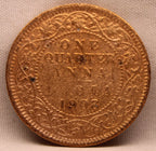 Quarter Anna 1908 Edward VII Bronze Coins