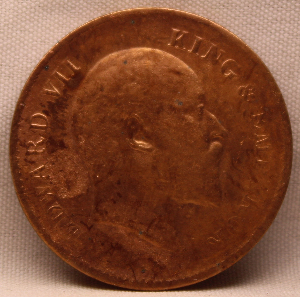 Quarter Anna 1908 Edward VII Bronze Coins