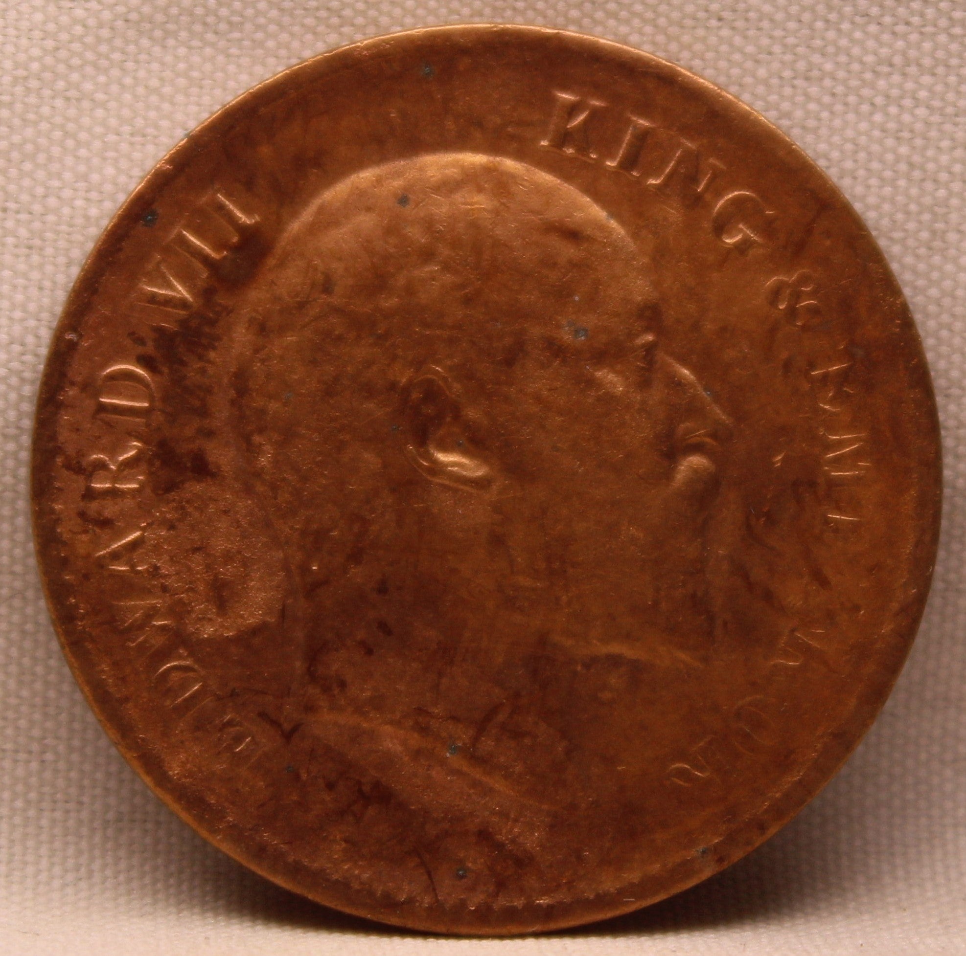 Quarter Anna 1908 Edward VII Bronze Coins