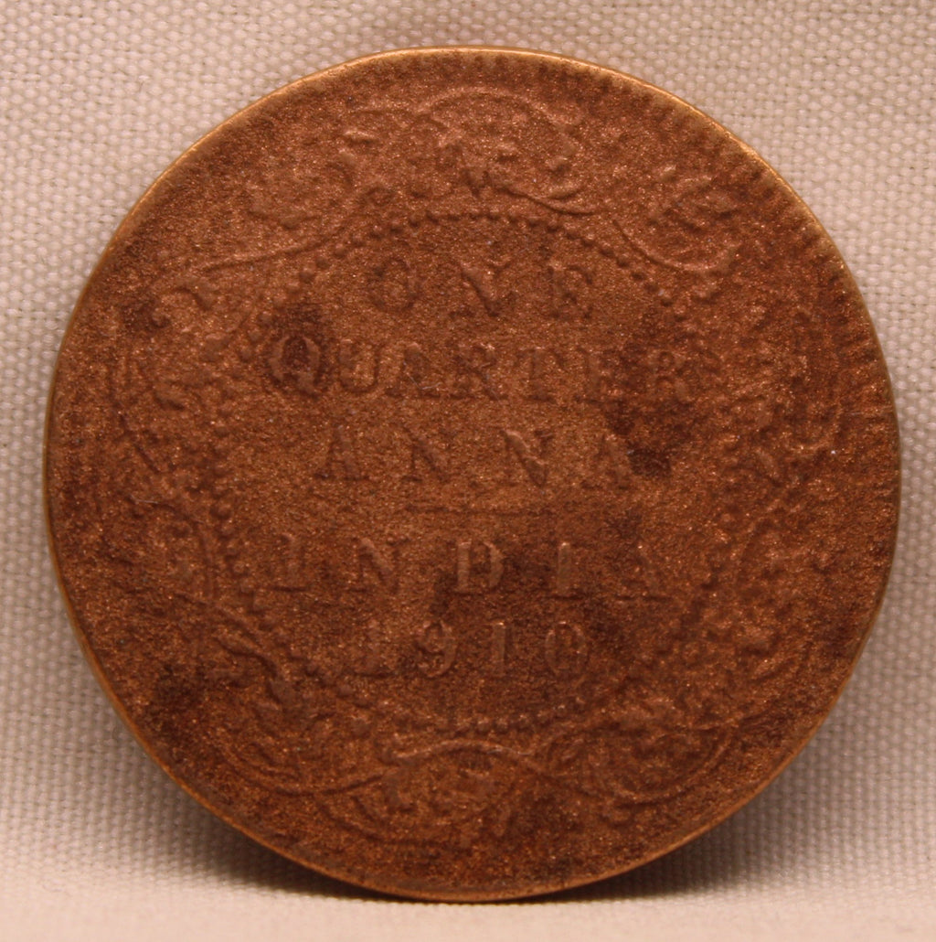 Quarter Anna 1910 Edward VII Bronze Coins