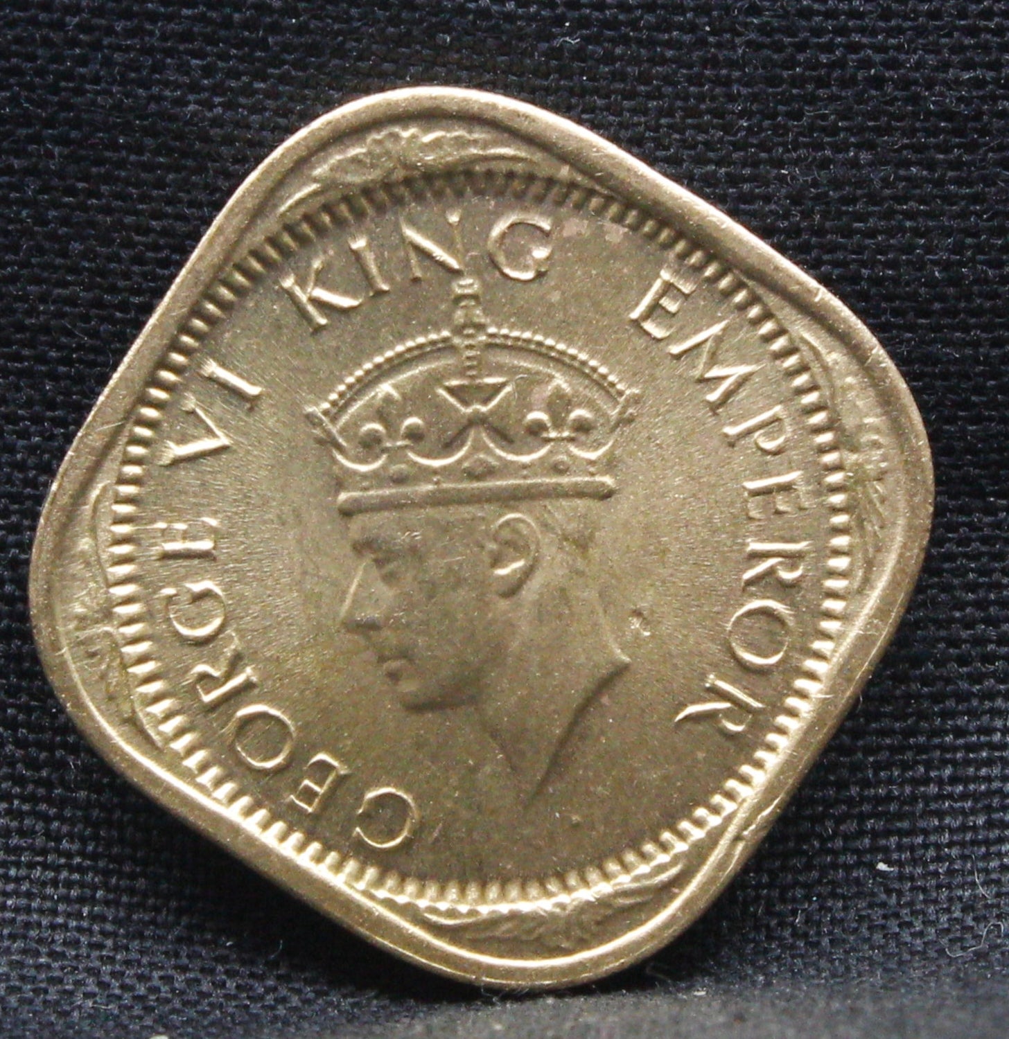 Half Anna 1943 George VI Nickel-Brass coins