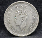 Half Rupee 1943 George VI Silver coins