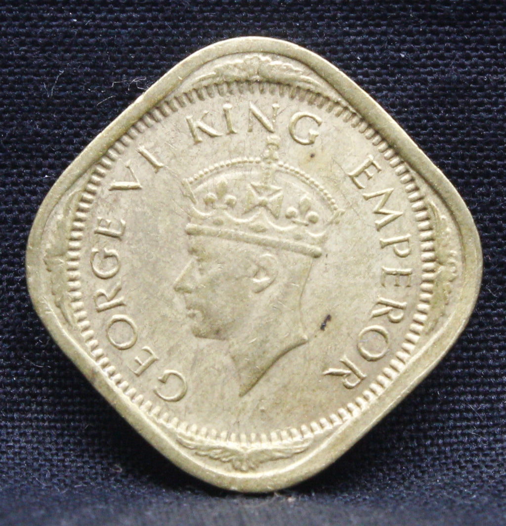 Half Anna 1943 George VI Nickel-Brass coins