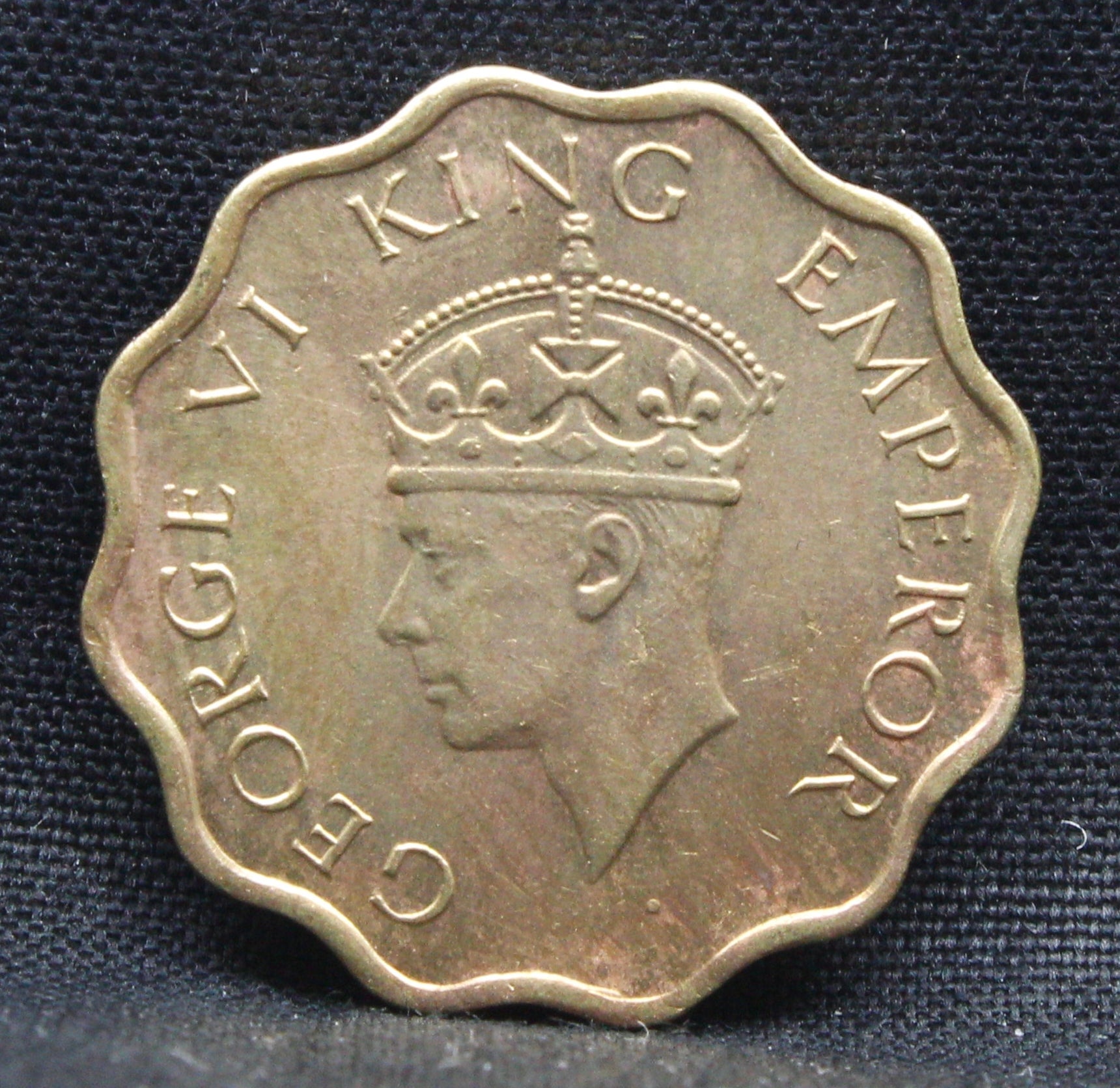 1 Anna 1943 George VI Copper-Nickel coins