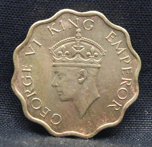 1 Anna 1943 George VI Copper-Nickel coins