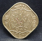 Half Anna 1943 George VI Nickel-Brass coins
