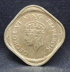 Half Anna 1943 George VI Nickel-Brass coins